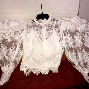 Sheer lace blouse
